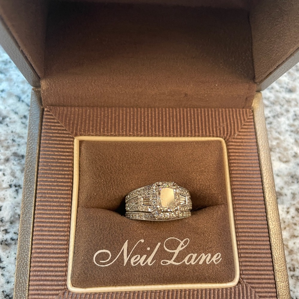 Wedding Ring 2.89 total carat center stone 1.46 carat.  Beautiful set